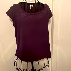 Dark Purple short sleeve blouse. Great for wearing to the office